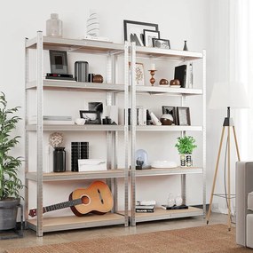Raft Songmics, 5 rafturi, 50 x 100 x 200 cm, Silver, GLR050E01