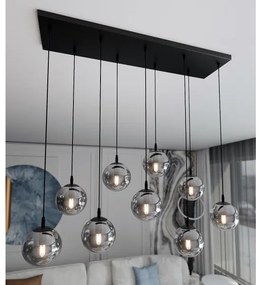 Lustră pe cablu COSMO 9xE14/10W/230V negru/gri