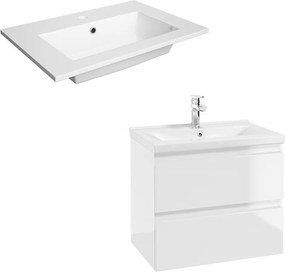 Set dulap baza suspendat Defra Como alb cu lavoar compozit Flex 60
