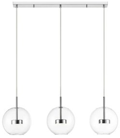 Lustra moderna cu 3 pendule LED Enceladus crom