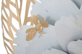 Panou decorativ alb/auriu din metal, 158x9x60 cm, Flower Mauro Ferretti