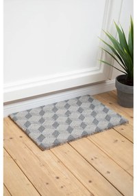 Covoraș de intrare din fibre de nucă de cocos 40x60 cm Grey Cube – Premier Housewares