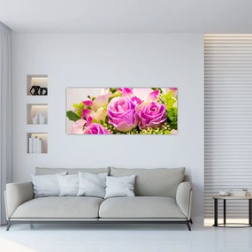 Tablou cu trandafiri (120x50 cm), în 40 de alte dimensiuni noi