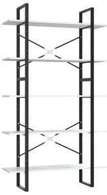 3081998 vidaXL Bibliotecă cu 5 rafturi, alb, 100x30x175 cm, lemn prelucrat