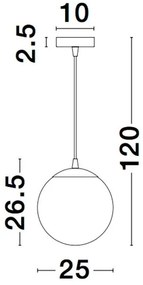 Pendul design modern NAZIO, 25cm, cupru NVL-9080251