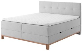 Pat boxspring gri cu spațiu de depozitare 180x200 cm Catania - Meise Möbel
