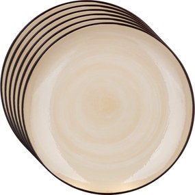 Banquet Set of 6 shallow plates Palas 27 cm, cream