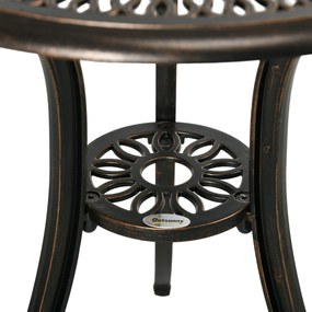 Outsunny Set Mobilier Grădină 2 Persoane 2 scaune și Masă Rotundă stil retro din aluminiu turnat, bronz | Aosom Romania