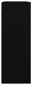 Dulap de perete suspendat, negru, 69,5x32,5x90 cm Negru, 1