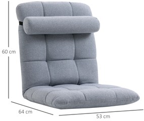 HOMCOM Fotoliu cu suport pentru spate, scaun de lectura reglabil pe 5 niveluri, vizionarea televizorului si meditatie, gri