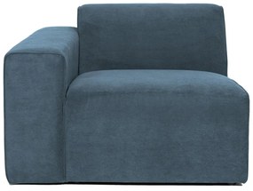 Modul pentru canapea albastru cu tapițerie din catifea reiată (cu colț pe partea stângă ) Sting – Scandic