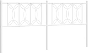 vidaXL Tăblie de pat de schimb metalică, alb, 180 cm