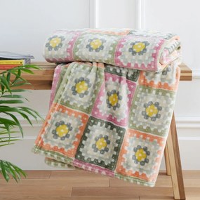 Pătură din micropluș 130x170 cm Crochet Print Cosy – Catherine Lansfield