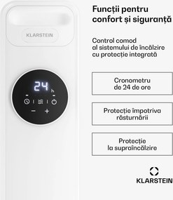 Klarstein Radiator cu ulei Thermaxx | 2500 W | 25 m² | 3 moduri | 7–35 °C | 44 cm x 64 cm