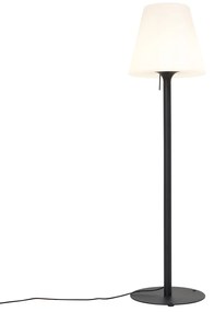 Lampă de podea modernă de exterior neagră cu abajur alb IP44 - Big Virginia