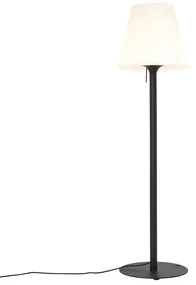 Lampă de podea modernă de exterior neagră cu abajur alb IP44 - Big Virginia