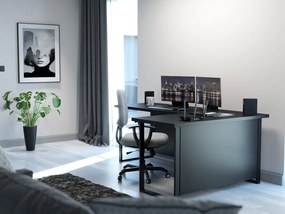 Masă PC de colț Vintid (Negru). 1054978