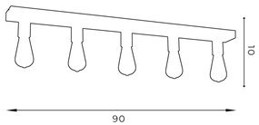Plafonieră FILO 5xE27/60W/230V neagră/aurie