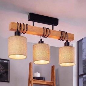 BRILAGI - Lustră aplicată NUBILA 3xE27/60W/230V pin/maro deschis