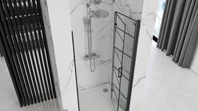 Ușă de duș Rea Molier neagră 80 + profil