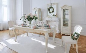 Masă lemn masiv alb Dining Extensibilă Paris 180/, 240 × 100 × 80 cm