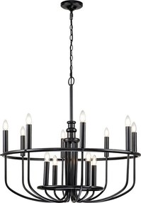 Kichler KL-CAPITOL-HILL12-BLK-Candelabru pe lanț CAPITOL HILL 12xE14/40W/230V negru