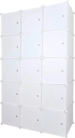 Dulap ZALVO, alb, metal/plastic, cu 6 usi, 111x46x185 cm