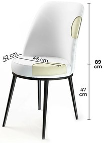 Set de scaune de sufragerie Dexa Cream and Brown,4 buc.