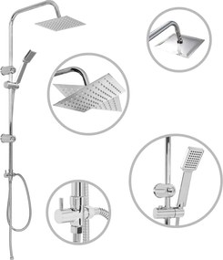 vidaXL Set de duș cu două capete, cu duș de mână, oțel inoxidabil