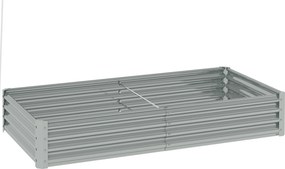Outsunny Jardinieră de Exterior din Oțel cu Fund Deschis și Margini Întărite, 180x90x30 cm, Gri Argintiu | Aosom Romania