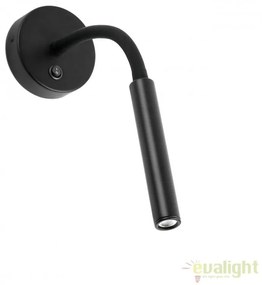 Aplica cu reader LED stil modern minimalist KALE neagra 62703