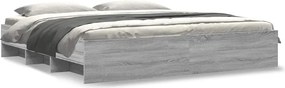 vidaXL Cadru de pat fără saltea Gri Sonoma 180x200cm Lemn prelucrat