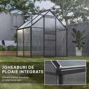 Outsunny Seră Walk-In din Policarbonat 192.5 x 131 cm | Aosom Romania