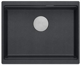 Chiuveta din granit Logan 100 negru metalic ventil crom