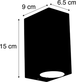 Lampă de perete inteligentă gri închis IP44 inclusiv 2 GU10 Wifi - Baleno