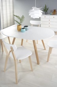 Masa extensibila Ruben alb/stejar miere - L102/142 x l102 x h73 cm