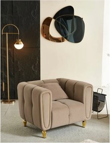 Fotoliu taupe cu tapițerie din catifea Alma – Mauro Ferretti