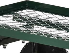 Outsunny Roabă de Grădină cu Mâner și 4 Roți Mari, Capacitate 150 kg, 94x48,5x100 cm, Verde | Aosom Romania