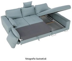 Canapea cu funcţie de ajustare a adâncimii scaunului, culoare mentă, material textil, dreapta, SATI