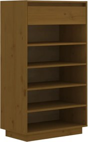vidaXL Pantofar, maro miere, 60x34x105 cm, lemn masiv de pin