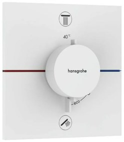 Baterie dus termostatata incastrata alb mat Hansgrohe ShowerSelect Comfort E 2 functii