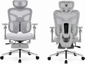RESIGILAT- DeluxStar T9 FOAM Premium – Scaun ergonomic, Cotiere 6D, Suport Lombar Adaptiv, Spătar Reglabil pe Înaltime în 5 pozitii, Mecanism Înclinare/Blocare, Șezut buretat, Gri