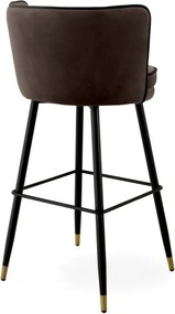 Scaun de bar pivotant design LUX Grenada, catifea Savona gri