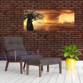 Tablou cu norii portocalii (120x50 cm)