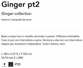 Lampadar/Lampa de podea stil minimalist Ginger pt2 alb