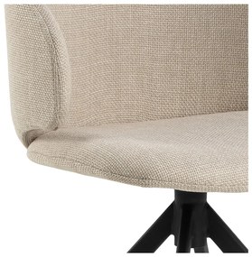 Scaun de sufragerie bej cu cotiere tapițat Ella – Actona