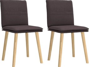 vidaXL Scaune de masă, 2 buc., maro închis, material textil