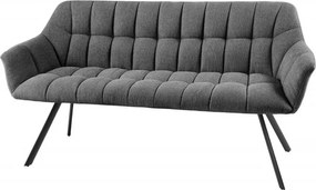 Banca tapitata Papillon 165cm tesatura plata antracit