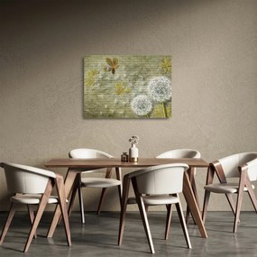 Tablou pe sticlă - Păpădii suflate de vânt (70x50 cm)