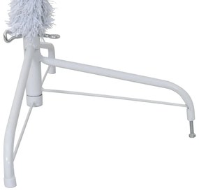 Brad de Craciun artificial jumatate, suport, alb, 210 cm, PVC 1, Alb, 210 cm